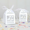 White Dove Heart Wedding Bomboniere Favour Boxes – 100 Pack