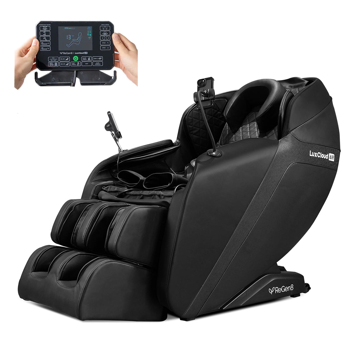 ReGen8 LuxCloud Air Zero-Gravity Heated Massage Chair – Black
