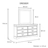 White Wooden Dressing Chest with 6 Drawers & Mirror