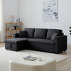 Multifunctional Fabric Sofa Bed with Chaise & Cushions (Dark)