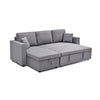 Multifunctional Fabric Sofa Bed with Chaise & Cushions (Light)