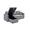 Multifunctional Fabric Sofa Bed with Chaise & Cushions (Light)