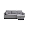 Multifunctional Fabric Sofa Bed with Chaise & Cushions (Light)