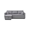Multifunctional Fabric Sofa Bed with Chaise & Cushions (Light)