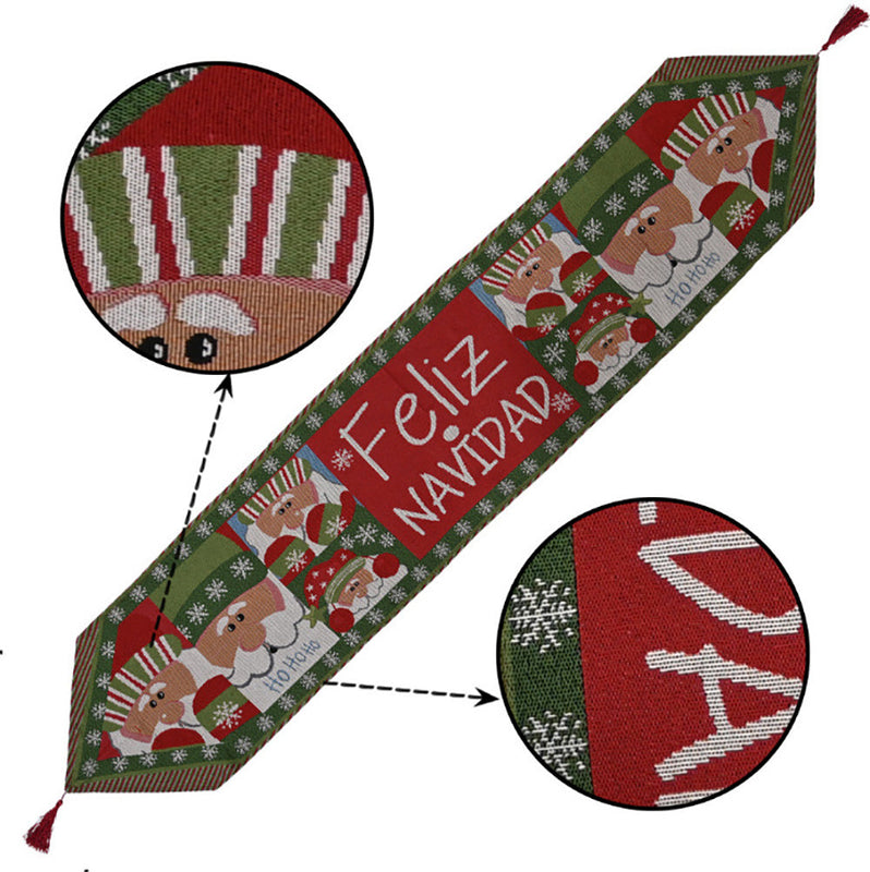 Christmas Table Runner thickened knitted Dining Tablecloth