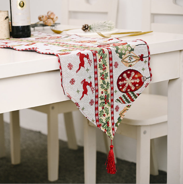 Christmas Table Runner thickened knitted Dining Tablecloth