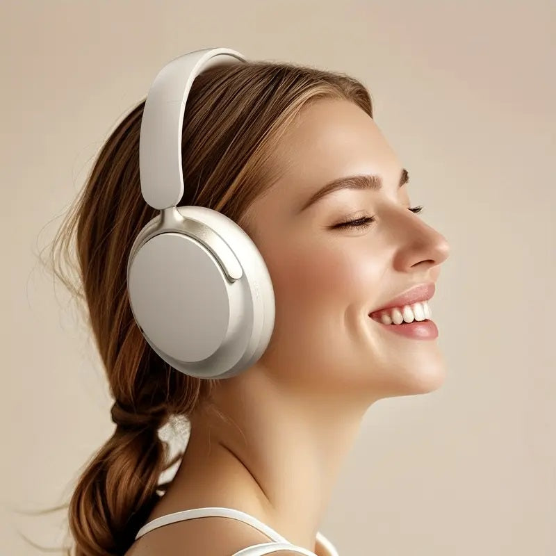 JR SY-T7 Bluetooth 5.4 Over-Ear Headset with Noise-Cancelling Mic – Black