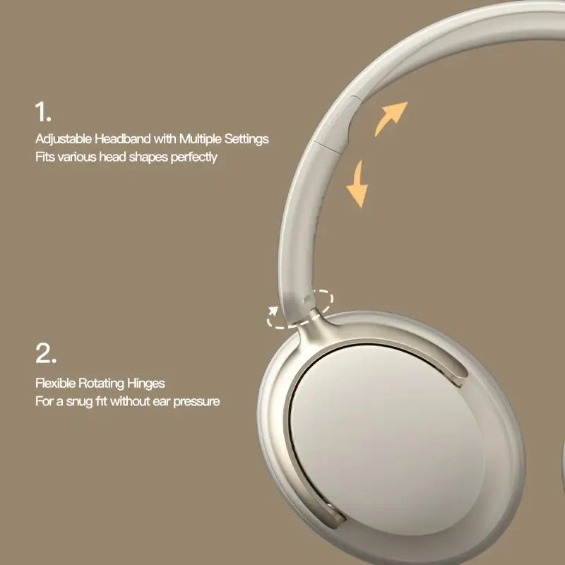 JR SY-T7 Bluetooth 5.4 Over-Ear Headset with Noise-Cancelling Mic – Black