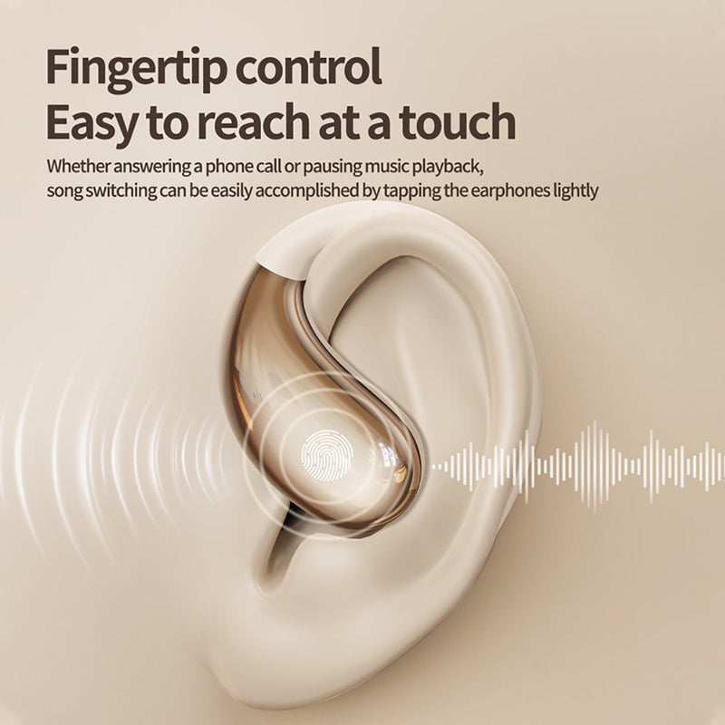 Wireless Open-Ear Sports Headphones Bluetooth 5.4 – Beige