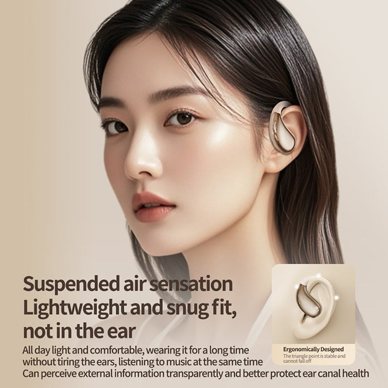 Wireless Open-Ear Sports Headphones Bluetooth 5.4 – Beige