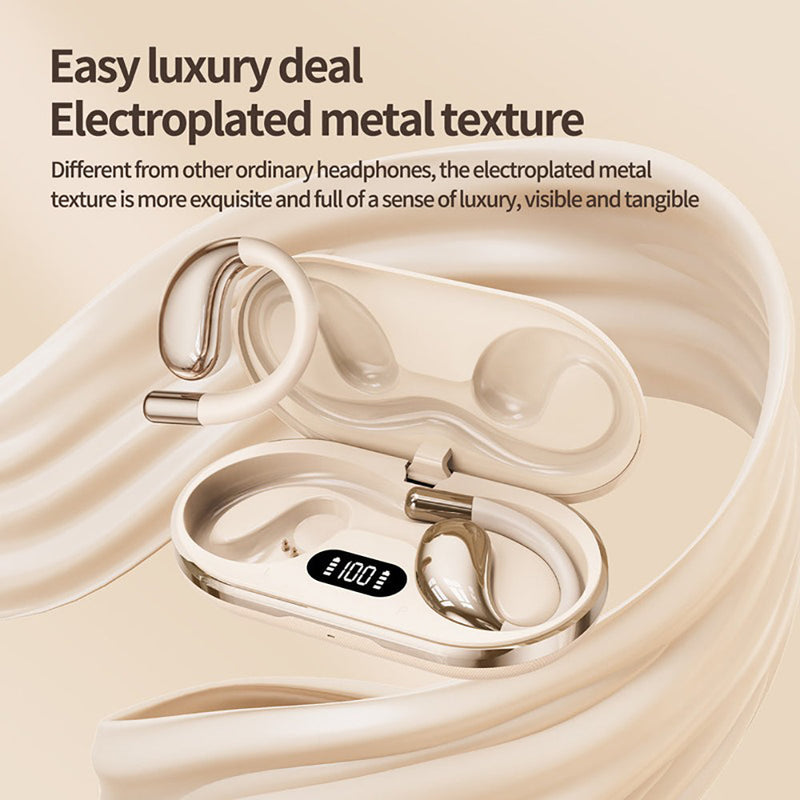 Wireless Open-Ear Sports Headphones Bluetooth 5.4 – Beige
