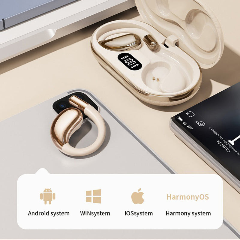 Wireless Open-Ear Sports Headphones Bluetooth 5.4 – Beige