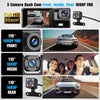 Wi-Fi 3-Channel Dash Cam 1080P HD + Hardwire Kit & 32GB