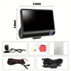 Triple Lens Dash Cam 1080P HD Front & Rear 4" Touch Screen