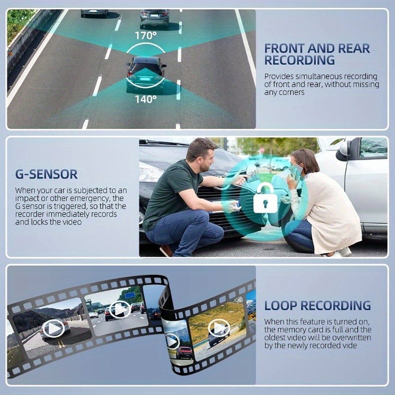 4K Dual Dash Cam Front & Rear Wi-Fi GPS + 64GB Card