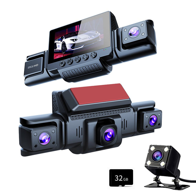 4-Channel 360° Dash Cam 1080P HD + 32GB Card