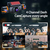 4-Channel 360° Dash Cam 1080P HD + 32GB Card