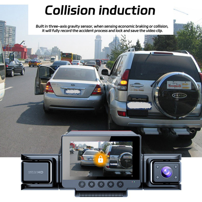 4-Channel 360° Dash Cam 1080P HD + 32GB Card