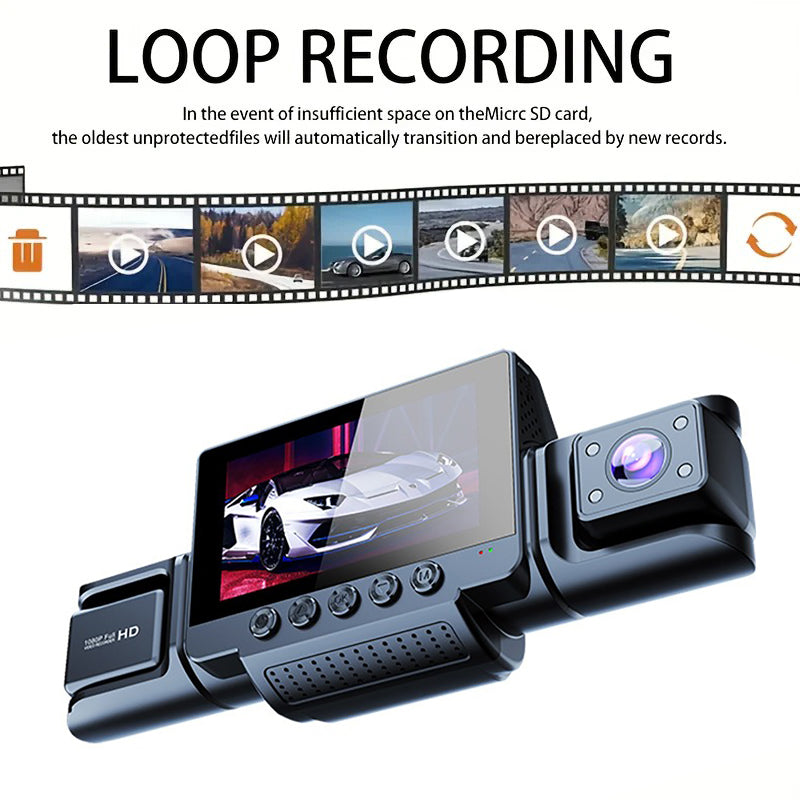 4-Channel 360° Dash Cam 1080P HD + 32GB Card