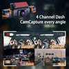 4-Channel 5G WiFi Dash Cam – 1080P FHD with 64GB Card