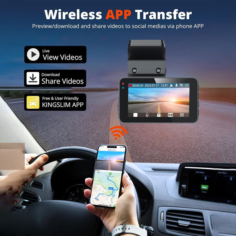 4K+2.5K Dual Dash Cam Front & Rear Wi-Fi GPS ADAS + 32GB