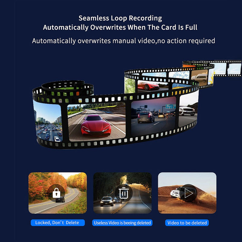 4K+2.5K Dual Dash Cam Front & Rear Wi-Fi GPS ADAS + 32GB