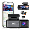 4K Wi-Fi Dash Cam – Front 4K & Rear 1080P Dual Recording with GPS and 64GB Card