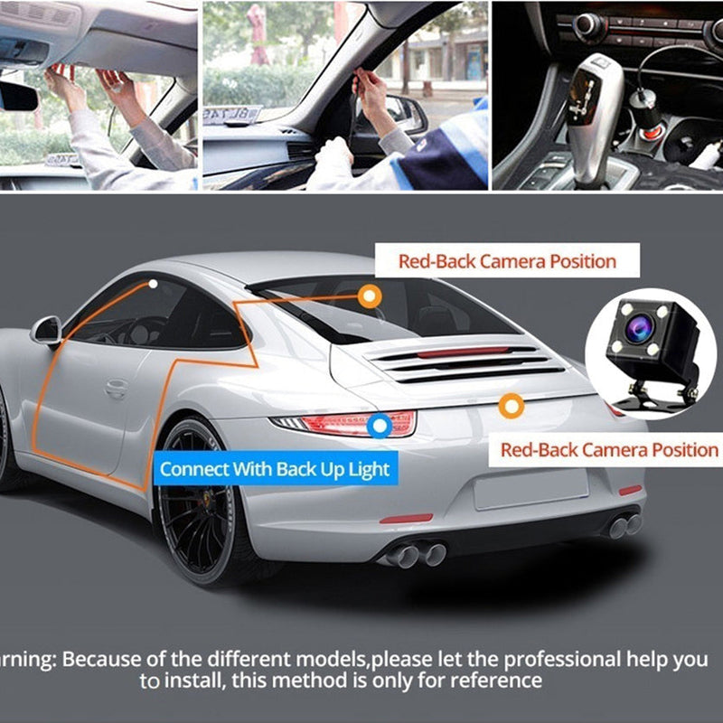 Front & Rear Triple Lens Dash Cam 1080P HD Recorder