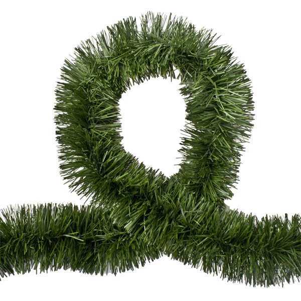 5x 2.5m Christmas Tinsel Garland – Sparkly Snowflake Pine Green