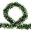 5x 2.5m Christmas Tinsel Garland Sparkly Snowflake Snow Tips in Green