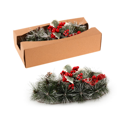 Christmas Table Decoration with Red Berries & Pine Cones – 28cm