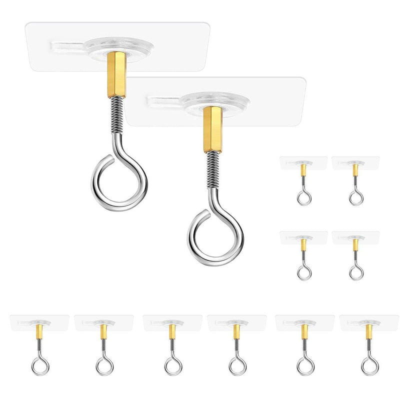 12PCS Heavy Duty Self-Adhesive Stainless Steel Hooks – Closed