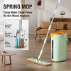 Microfiber Flat Mop & 360° Spin Bucket – Light Green