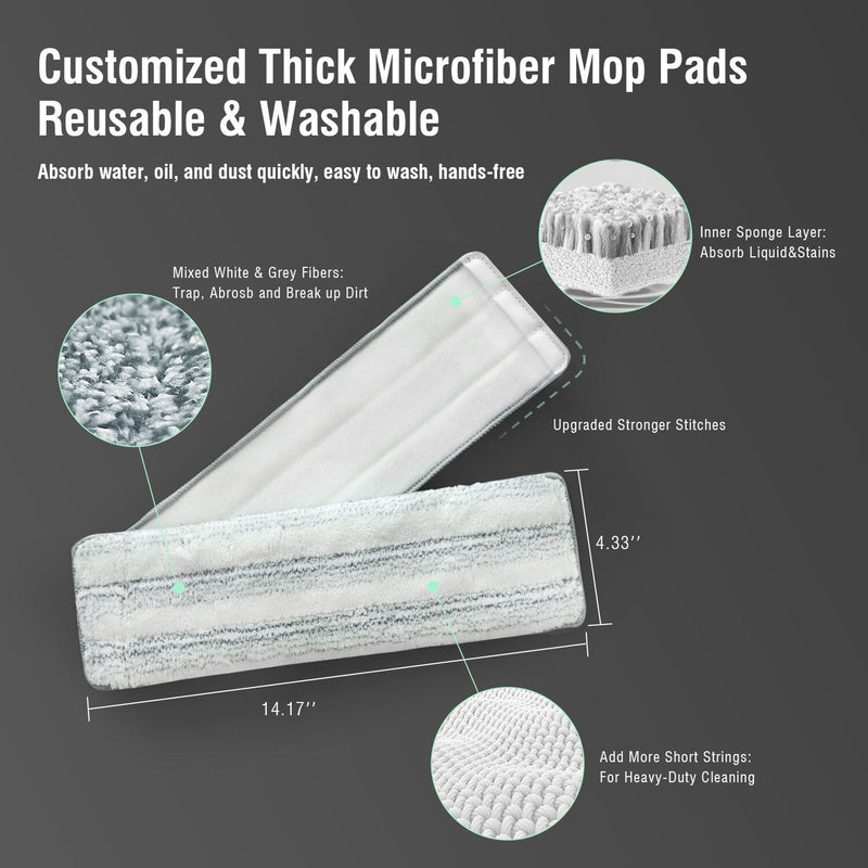 Microfiber Flat Mop & 360° Spin Bucket – Light Green