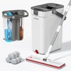 Microfiber Flat Mop & 360° Spin Bucket – White