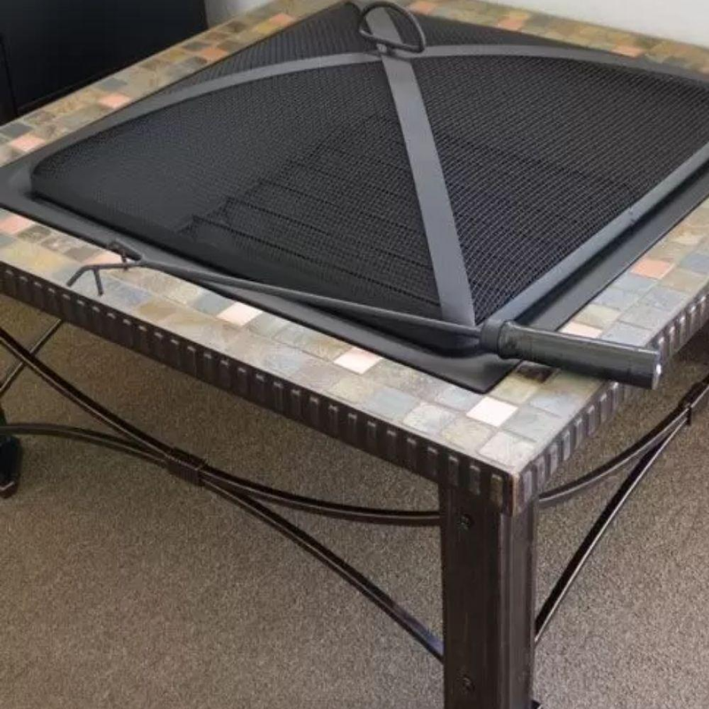 30" Square Slate Tile Fire Pit – Outdoor Patio Heater