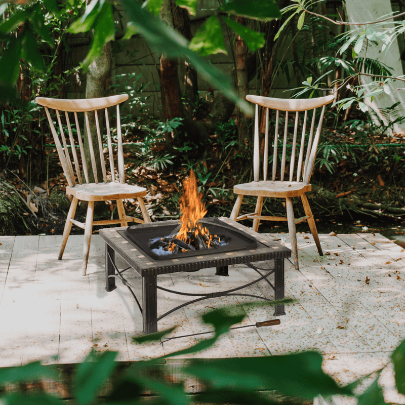 30" Square Slate Tile Fire Pit – Outdoor Patio Heater