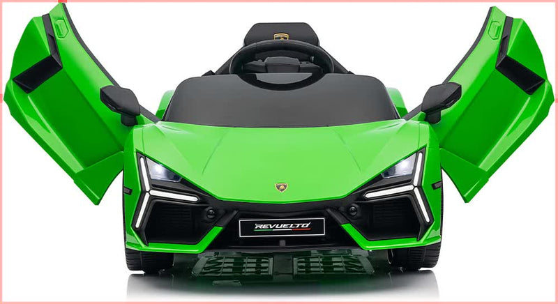 Lamborghini Revuelto Licensed 12V Ride-On Car with Remote – Green