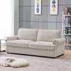 PHEBE 3‑Seater Corduroy Sofa Bed (Cream)