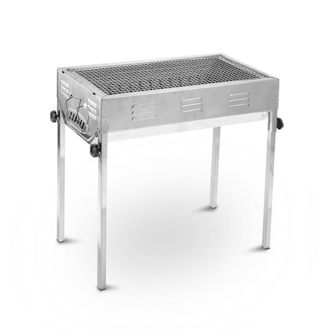 Stainless Steel Portable Charcoal BBQ Grill Set – Camping & Picnic