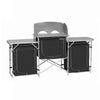 Deluxe Aluminium Foldable Camping Kitchen & Picnic Bench Table with Windshield
