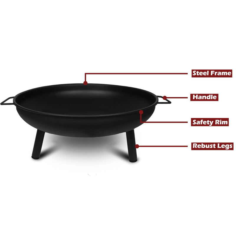 Portable Outdoor Fire Pit Bowl – Steel Patio Heater