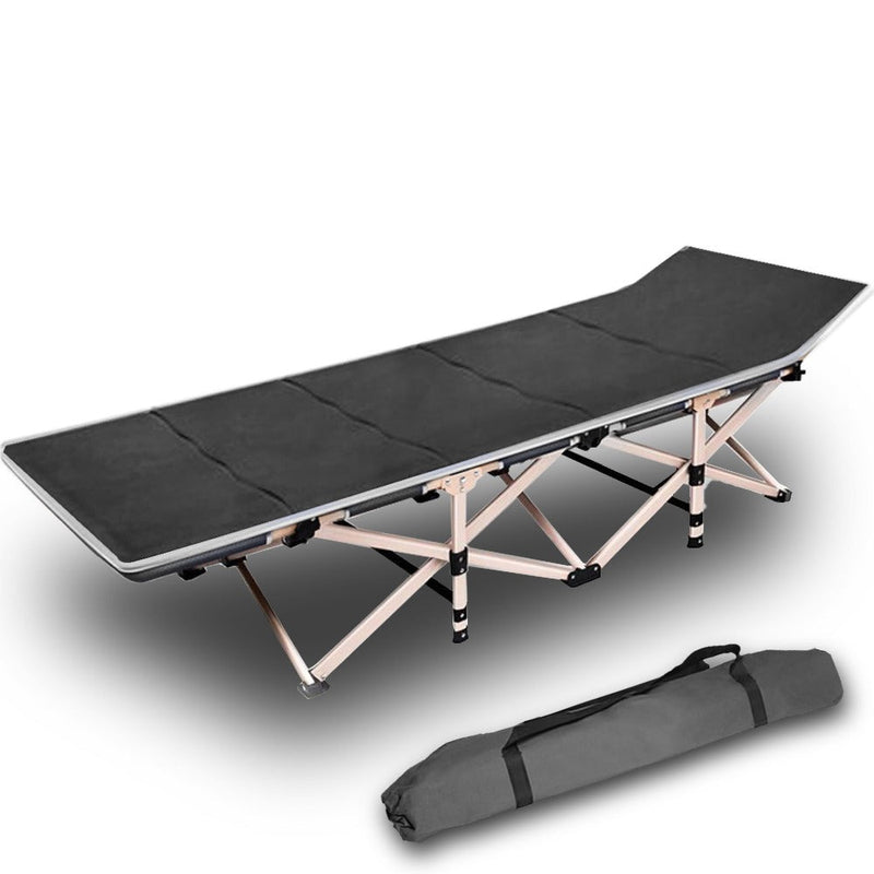 Camping Portable Stretcher Single – Foldable Bed & Recliner Mat (Grey)