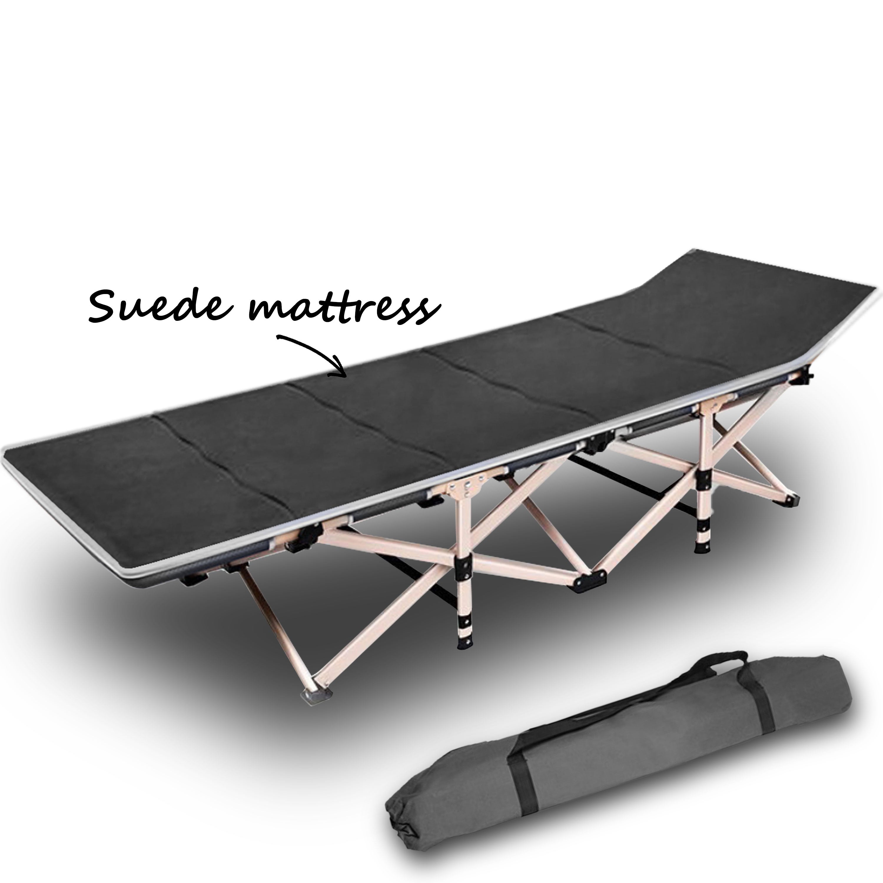 Camping Portable Stretcher Single – Foldable Bed & Recliner Mat (Grey)