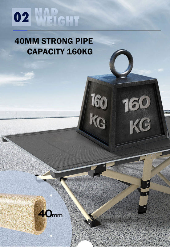 Camping Portable Stretcher Single – Foldable Bed & Recliner Mat (Grey)