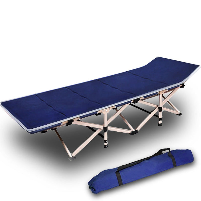 Camping Portable Stretcher Single – Foldable Bed & Recliner Mat (Navy)
