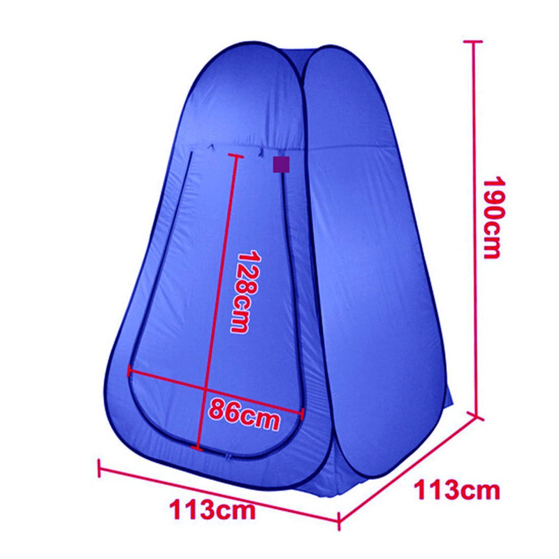 Pop Up Portable Privacy Shower Tent & 20L Camping Water Bag – Blue