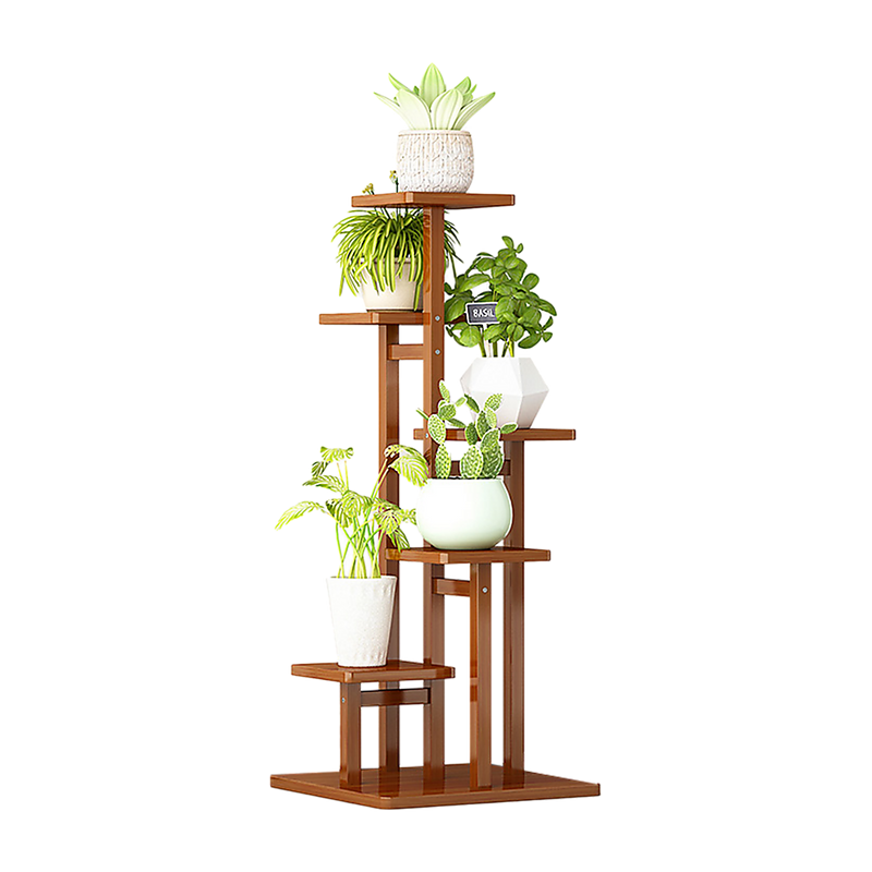 5-Tier Vertical Bamboo Plant Stand – Outdoor Garden Flower Shelf