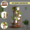 5-Tier Vertical Bamboo Plant Stand – Outdoor Garden Flower Shelf