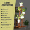 5-Tier Vertical Bamboo Plant Stand – Outdoor Garden Flower Shelf